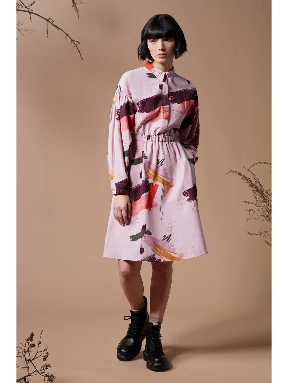 Made in Canada Designer Boutique Dress with Abstract Print, Size S